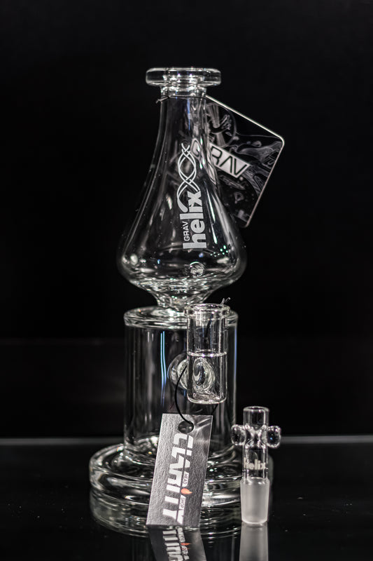 Helix™ Clear Straight Base W/ Fixed Downstem Water Pipe